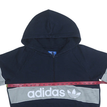 Womens UK Size 10 Adidas Blue Pullover Hoodie