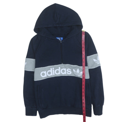 Womens UK Size 10 Adidas Blue Pullover Hoodie