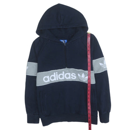 Womens UK Size 10 Adidas Blue Pullover Hoodie
