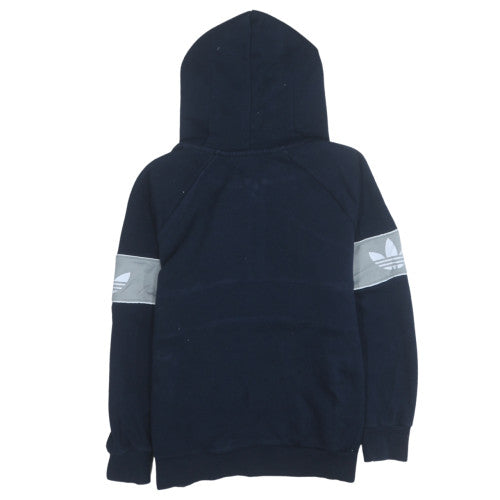 Womens UK Size 10 Adidas Blue Pullover Hoodie