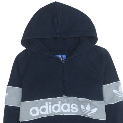 Womens UK Size 10 Adidas Blue Pullover Hoodie