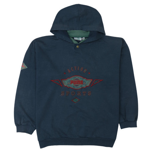 Mens UK Size XL Puma Blue Pullover Hoodie