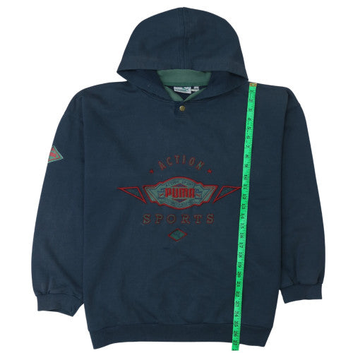 Mens UK Size XL Puma Blue Pullover Hoodie