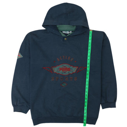 Mens UK Size XL Puma Blue Pullover Hoodie