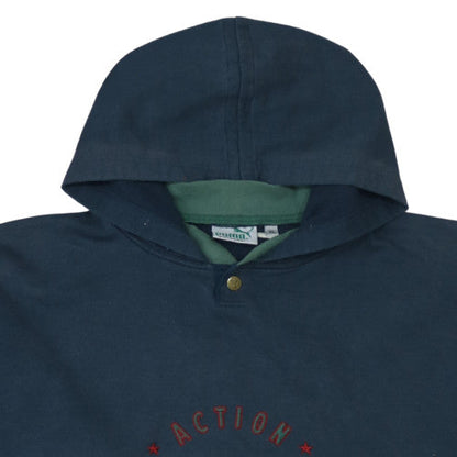 Mens UK Size XL Puma Blue Pullover Hoodie