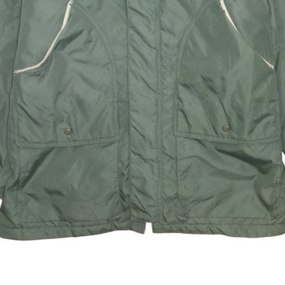 Timberland Men’s Green Hooded Parka Jacket L Nylon Water Resistant