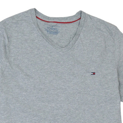 Tommy Hilfiger Men's Grey V-Neck Cotton T-Shirt Size S
