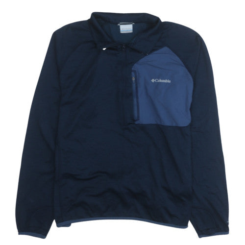 Mens UK Size XL Columbia Blue Henley Sweatshirt
