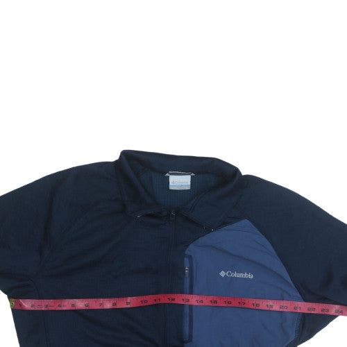 Mens UK Size XL Columbia Blue Henley Sweatshirt