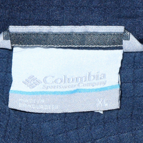 Mens UK Size XL Columbia Blue Henley Sweatshirt