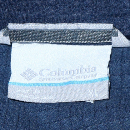 Mens UK Size XL Columbia Blue Henley Sweatshirt