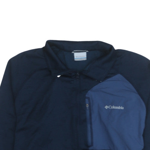 Mens UK Size XL Columbia Blue Henley Sweatshirt