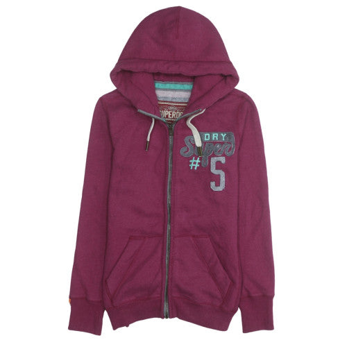 Womens UK Size M Superdry Purple Full Zip Hoodie