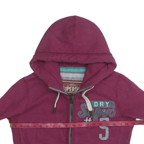 Womens UK Size M Superdry Purple Full Zip Hoodie