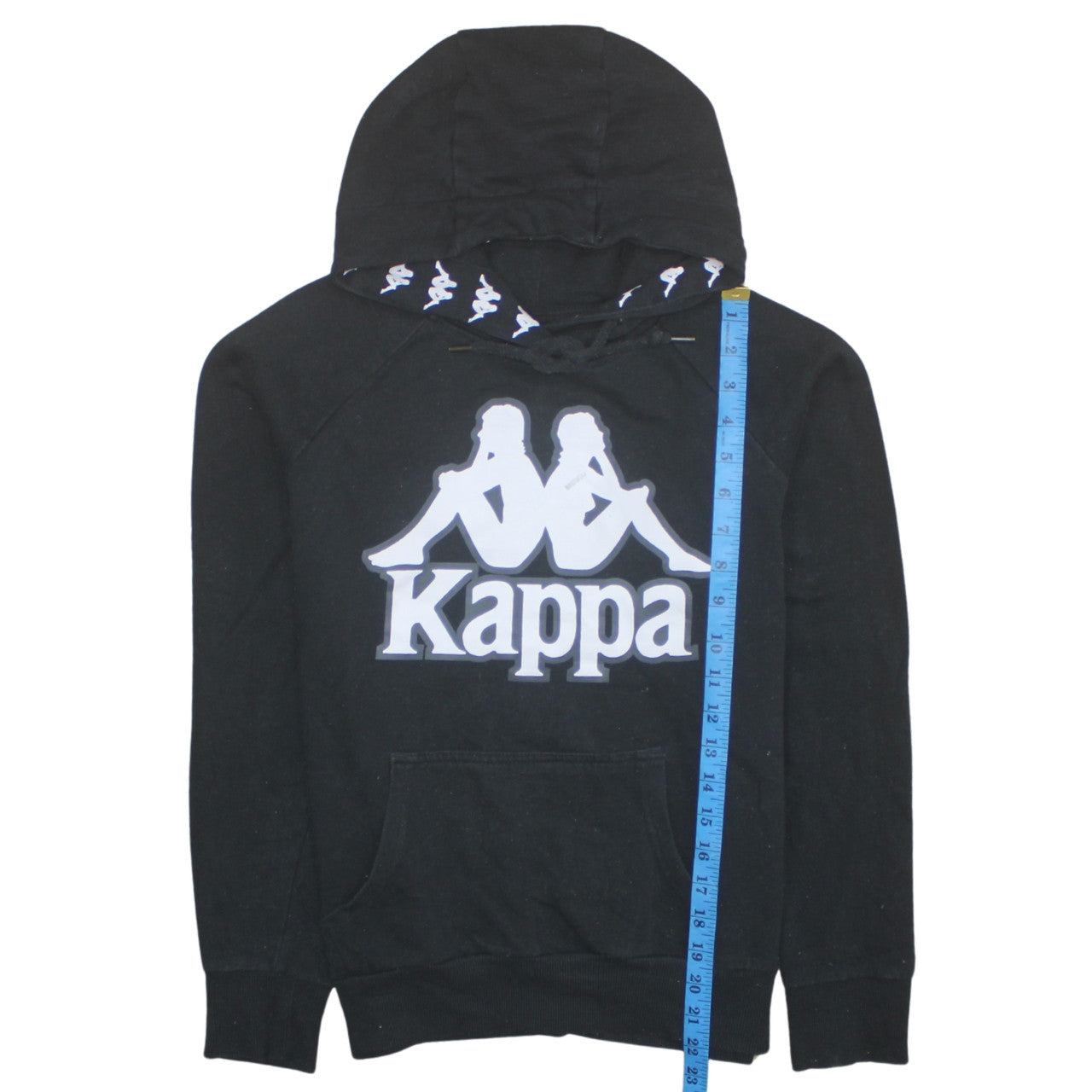 Womens UK Size S Kappa Black Pullover Hoodie