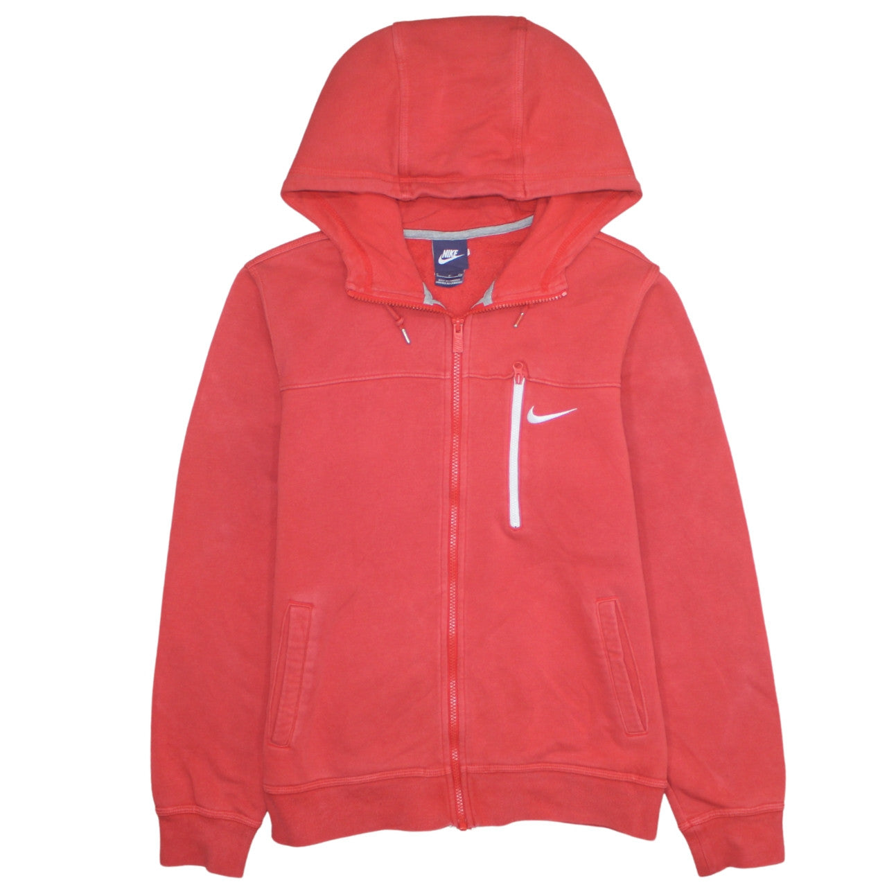 Womens UK Size S Nike Red Full Zip Hoodie