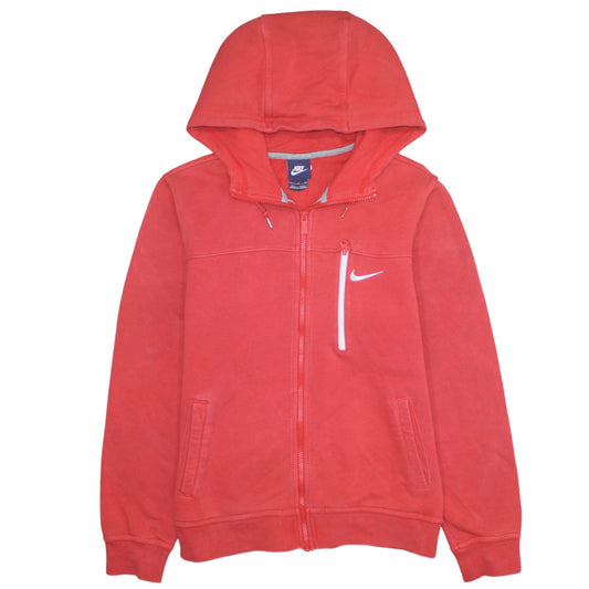 Womens UK Size S Nike Red Full Zip Hoodie