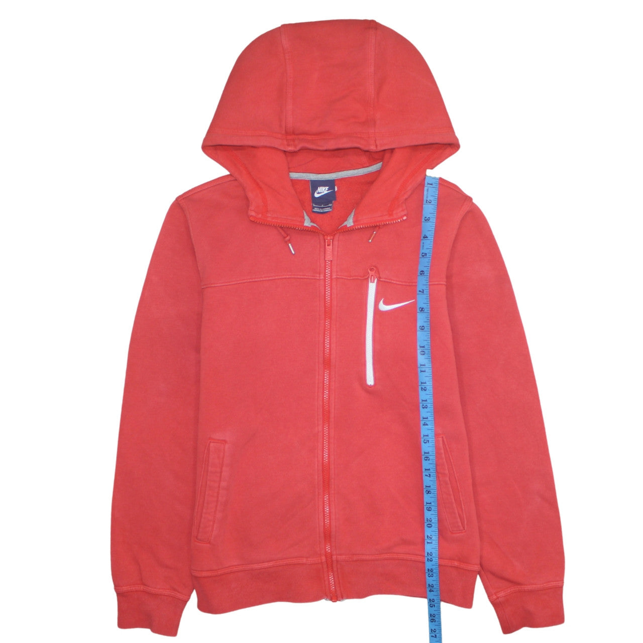 Womens UK Size S Nike Red Full Zip Hoodie