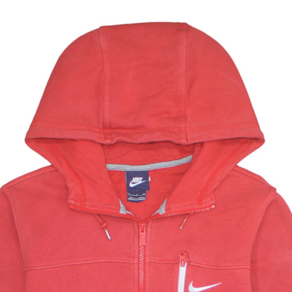 Womens UK Size S Nike Red Full Zip Hoodie