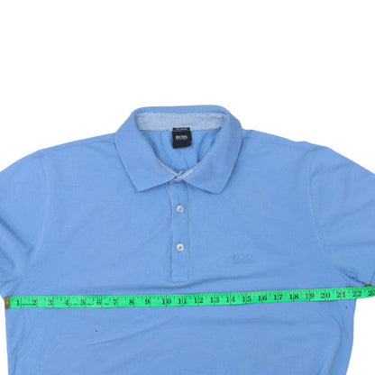Hugo Boss Men's Blue Pima Cotton Short Sleeve Polo Shirt Size L