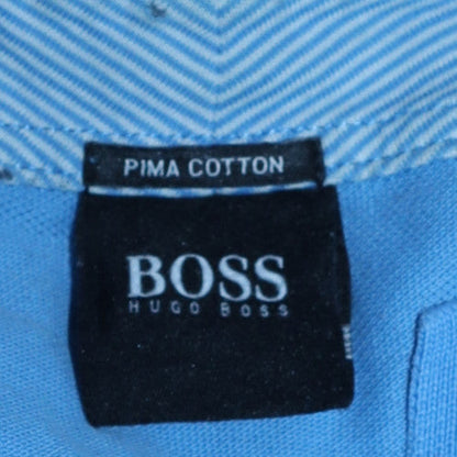 Hugo Boss Men's Blue Pima Cotton Short Sleeve Polo Shirt Size L