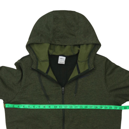Mens UK Size L Nike Green Full Zip Hoodie