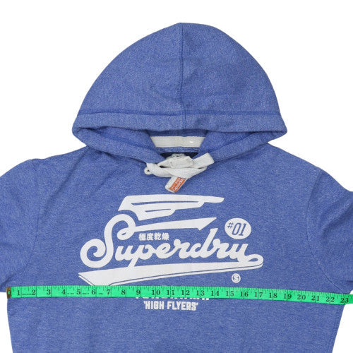 Mens UK Size M Superdry Blue Pullover Hoodie