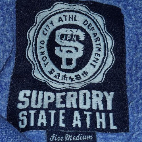 Mens UK Size M Superdry Blue Pullover Hoodie