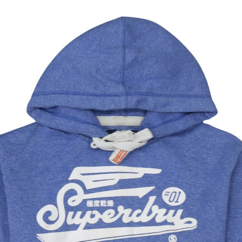Mens UK Size M Superdry Blue Pullover Hoodie