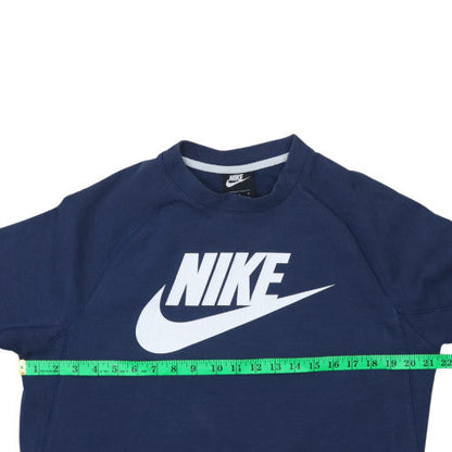Nike Boys Blue XL Crew Neck Pullover Sweatshirt with Logo Print