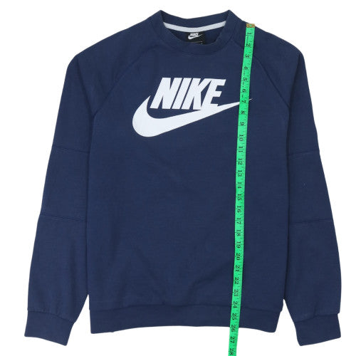 Nike Boys Blue XL Crew Neck Pullover Sweatshirt with Logo Print