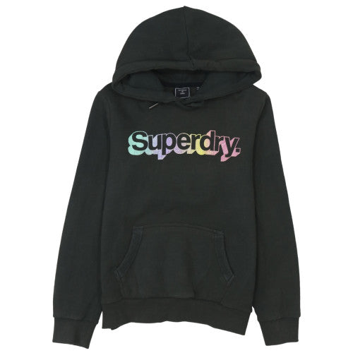 Womens UK Size M Superdry Black Pullover Hoodie