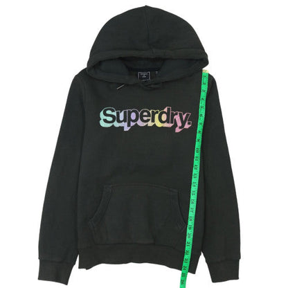 Womens UK Size M Superdry Black Pullover Hoodie