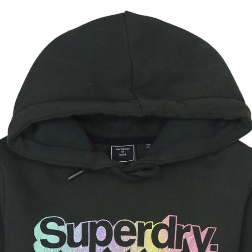 Womens UK Size M Superdry Black Pullover Hoodie