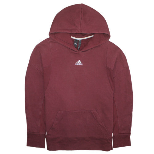 Mens UK Size L Adidas Red Pullover Hoodie