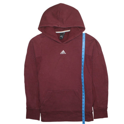 Mens UK Size L Adidas Red Pullover Hoodie