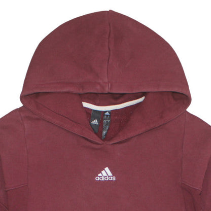 Mens UK Size L Adidas Red Pullover Hoodie