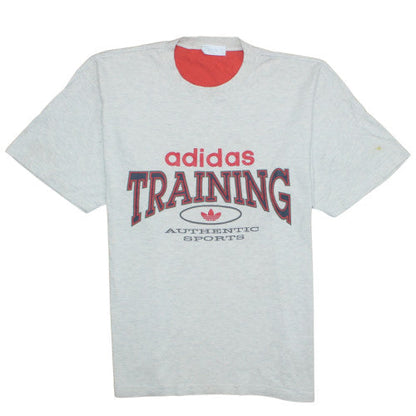Adidas Men's Grey Training T-Shirt L Crew Neck Short Sleeve Sports Tee