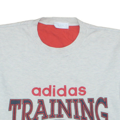 Adidas Men's Grey Training T-Shirt L Crew Neck Short Sleeve Sports Tee