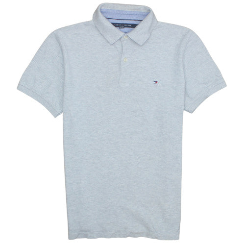 Tommy Hilfiger Men's Grey Slim Fit Cotton Polo Shirt L