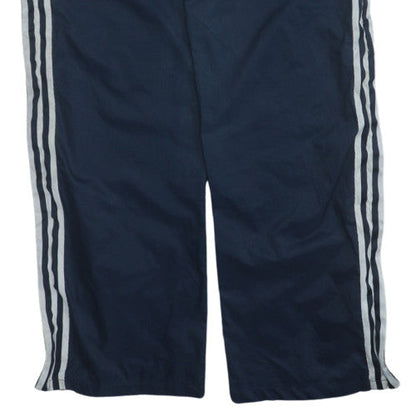 adidas Boys Blue Side Stripe Lightweight Track Trousers Size L