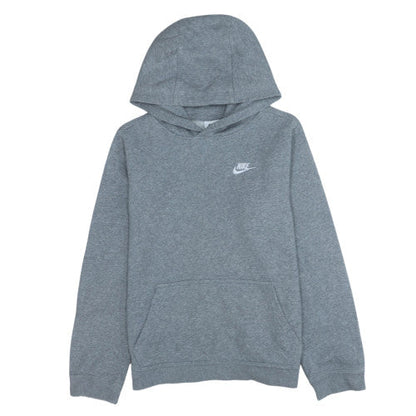 Nike Boys Grey Pullover Hoodie 158-170cm Classic Fleece Sweatshirt