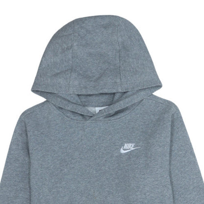 Nike Boys Grey Pullover Hoodie 158-170cm Classic Fleece Sweatshirt