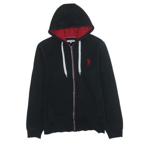 Mens UK Size M U.S. Polo Assn. Black Full Zip Hoodie