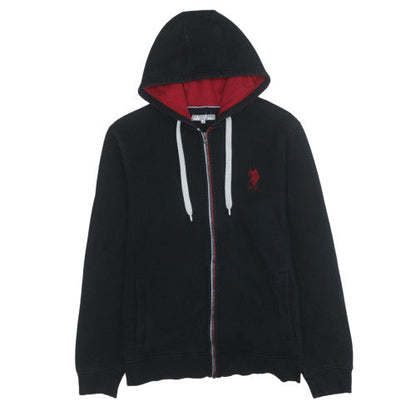 Mens UK Size M U.S. Polo Assn. Black Full Zip Hoodie