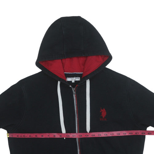 Mens UK Size M U.S. Polo Assn. Black Full Zip Hoodie