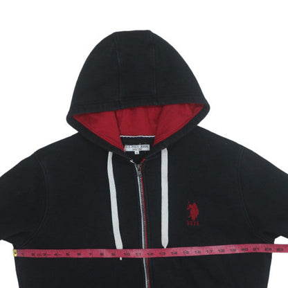 Mens UK Size M U.S. Polo Assn. Black Full Zip Hoodie