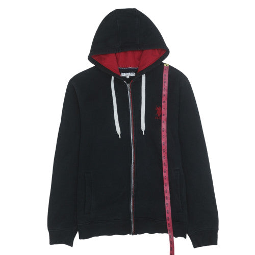 Mens UK Size M U.S. Polo Assn. Black Full Zip Hoodie