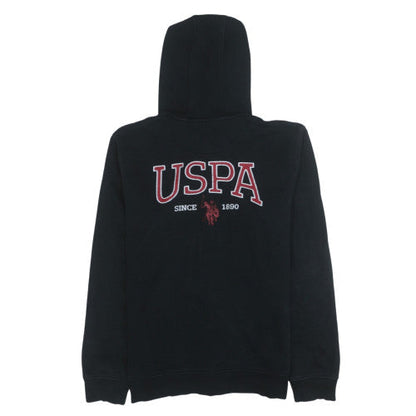 Mens UK Size M U.S. Polo Assn. Black Full Zip Hoodie