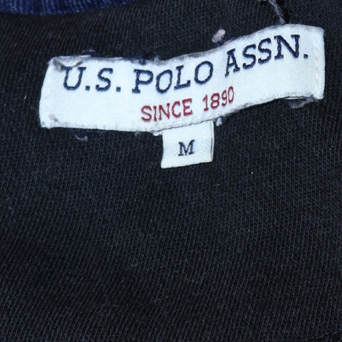 Mens UK Size M U.S. Polo Assn. Black Full Zip Hoodie